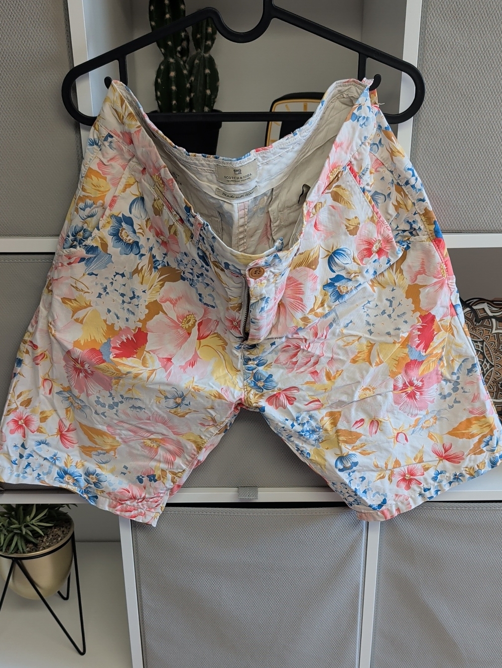 Scotch & Soda Floral Print Cotton Shorts - Pink, Yellow, Blue
